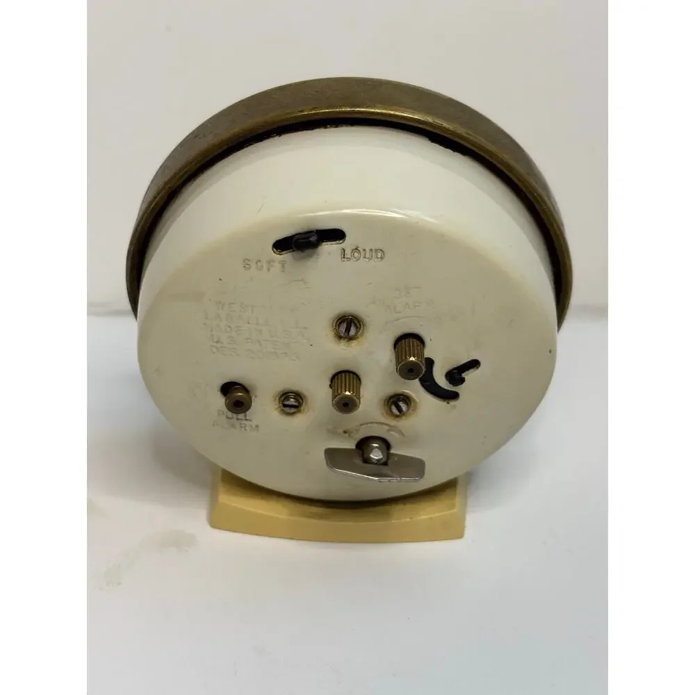 Vintage Westclox Baby Ben Alarm Clock Round Brass Trim 1960s Retro RUNS